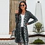 Ladies Clothing Autumn Aztec Print Women Open Front Long Sleeve Knitted Cardigan