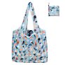 Large Capacity Grocery Food Plaid Tote Bag Supermarket Foldable Blue Reuseable Shopping Bags Logo Printed
