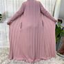 Latest Design Knitted Slim Fitting Long Coat for Women Muslim Open Abaya Islamic Clothing 6 Colors Fall Collection