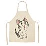 Latest Promotion Price Design Reusable Cute Cartoon Cat Print Kitchen Non-Waterproof Apron
