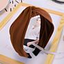 Latest Wide Twist Knotted Wide Fabric Headband Solid Color Wrap Hairband Design