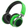 Led Light Glowing Stereo Casque Audio Bt Headphone Wireless Big Headset Sport Earphone Mic Tf Fm for Pc Phone