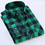 Long Sleeve Check Flannel Shirt Polyester Men with Printing