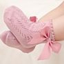 Lovely Baby Infant Girls Socks Kids Pure Color Pink Red Yellow Mesh Ruffle Socks Cute Bow Knot Short Socks