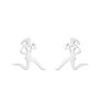 Lovely Girl Dancing Jewelry Stainless Steel Jewellery Cute Ballerina Yoga Skipping Rope Girl's Earring