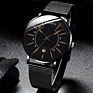 Luxury Men's Business Calendar Watch Ultra Thin Thin Stainless Steel Mesh Belt Quartz Wrist Watch Men Watches