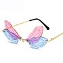 Luxury Women Rimless Butterfly Shaped Frames Sunglasses Sun Glasses