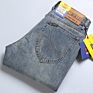 Men Faded Effect Well Fit Jeans with Five Pockets Elastic Straight Denim Pants for Casual or Business