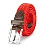 Men Women Casual Knitted Pin Buckle Belt Woven Canvas Elastic Expandable Braided Stretch Belts Plain Strap