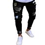 Men's Distressed Denim Pants Jeans Slim Fit Ripped Holes Pantalon Jeans Homme Pas Cher Broken Skinny Jeans for Men