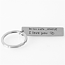 Metal Soft Enamel Drive Safe L Love You Dad Mom Sister Brother Keychain