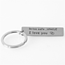 Metal Soft Enamel Drive Safe L Love You Dad Mom Sister Brother Keychain