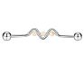 Mix Styles 14G Surgical Steel Industrial Piercing Barbell 14G Cartilage Earring Helix Ear Lobe Stretcher Bar Body Jewelry 20Pcs