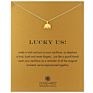 Most Popular Lucky Wishes Card Gold Plated Elephant/Dragonfly Pendant Jewelry Pendant Collarbone Chain Necklaces