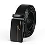 N936 Adjustable Business and Casual Automatic Belt Black Genuine Leather Belts for Men