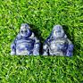 Natural Healing Rose Crystal Crafts Hand Carved Vivid Buddha Maitreya Figurine for Buddhism