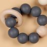 Custom Non-Toxic Wooden Teething Toy Silicone Beads Baby Teether