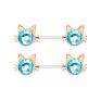 Nuoro Crystal Cz Barbell Bar Shield Body Breast Jewelry Adult Game for Women Girls Stainless Steel Cat Nipple Ring Piercing
