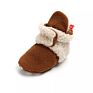 Old Fashioned Snap Drawstring Infant Bedroom Shoes Baby Booties with Wool