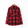 Oversized Design Plaid Color Shirt Coat Casual Women's Jackets with Pocket