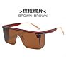 Oversized Square Sunglasses Women Men Luxury Flat Top Half Frame Large Pink Shades