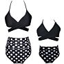 Parent-Child Print High Waist Bikini Mother and Daughter Swimwear