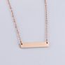 Personalized Name Stainless Steel Choker Necklace 18K Gold Plated Square Horizontal Blank Bar Pendant Necklaces Women