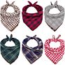 Pet Washable Triangle Plaid Pet Bandanas Adjustable Dog Cat Bibs Scarf Bandana