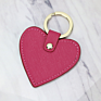 Pink Heart Shape Cute Pu Leather Keychain Key Rings Bag Charm for Women