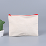 Printed Rose Gold Cosmetic Bag Cotton Canvas Zipper Pouch Plain Zipper White Small Makeup Bag