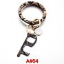 Pu Leather O Bracelet Bangle Key Chain Tassel Acrylic Door Opener Contactless Pendant Wristlet Leopard Print Tassels Key Ring