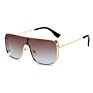 Punk Style Conjoined Lenses Sunglasses, Big Frame Unisex Metal Sunglasses