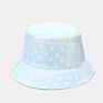 Pure Color Flower Pattern Sun-Proof Shady Bucket Cap