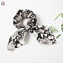 Qiyue Animal Snake Leopard Print Rabbit Ear Hair Scrunchies with Ties