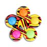 Rainbow Pop Bubble Fidget Spinner Simple Push Tie Dye Fidget Toys Silicone Spinners