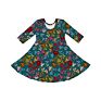 Rainbow Print Cute Toddler Long Sleeves Twirl Dress Boho Dress Elegant Casual Dresses