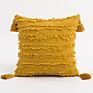 Ready Made Home Decoration Sofa Bed Yellow Ivory Grey Ethnic Boho Tufted Cushion Cover with Tassel