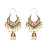 Retro Beads Tassel Earrings Set Women's Ethnic Gold Bell Multicolor Beads Tassel Hollow Earrings Gypsy Jewelry