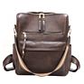 Retro Large Big Pu Leather Backpack Women Female Shoulder Strap School Bag