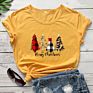 Retro Merry Christmas Trees T-Shirt Cute Women Holiday Gift Shirt