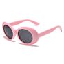 Retro Oval Thick Frame Sunglasses Women round Black Sunglasses