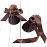 Riband Bow Lace up Soft Soled Baby Princess First Walking anti Slip Shoes for Girls