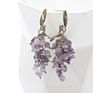 Rose Quartz Natural Stone Beads Earring , Handmade Earrings in , Cluster Earrings