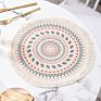 Round Placemats Boho Tassels Table Mats 13 Inch Black and Cream Cotton Woven Heat Proof Washable Circle Kitchen Placemats for T