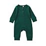 Newborn Baby Ribbed Cotton Baby Girls Boys Jumpsuit With Button
