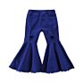 Rts Instock Tiered Baby Girl Flared Denim Pants Kids Jeans Bell Bottom