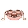 Rts Unique Mouth Shape Women Evening Clutch Leather Crossbody Bag Customized Girl Chain Lip Purses Shoulder Bag