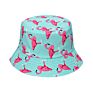 Saki E-Commerce Flamingo Printed Pattern Unisex Cotton Fishing Hat Bucket Hats