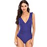 Sales Women's V Neck One Piece Swimsuit Ruffled Lace up Monokini