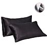 Satin Pillowcase for Hair and Skin Slip Cooling Satin Pillow Covers with Envelope Closure 2 Pack Silk Pillow Case